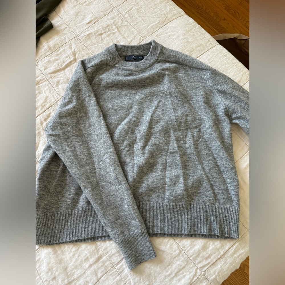 Mango Round Neck Sweater - S - Grey